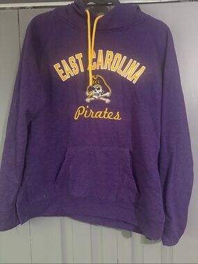 ECU East Carolina University Colosseum Purple and Gold Women's Hoodie size L